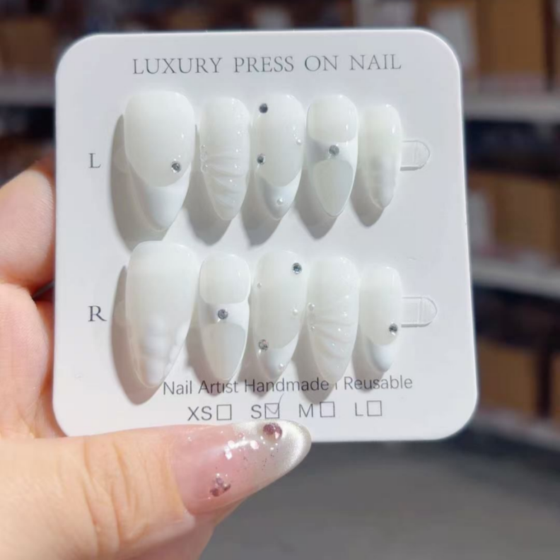 Handmade Press-On Nails –Summer Bloom Series (SKU: D480)